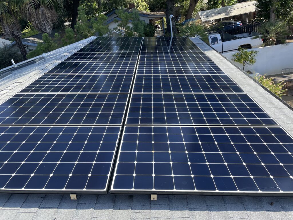 After: Solar panels are washed and cleaned in Ojai, California
